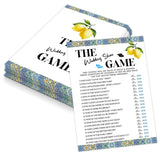 Blue Tiles And Lemons The Wedding Shoe Game For 30 Guests With Game Cards, Lemons Bridal Shower Game, Modern Bridal Shower Decorations, Wedding Shower Or Bachelorette Party Supplies - 02