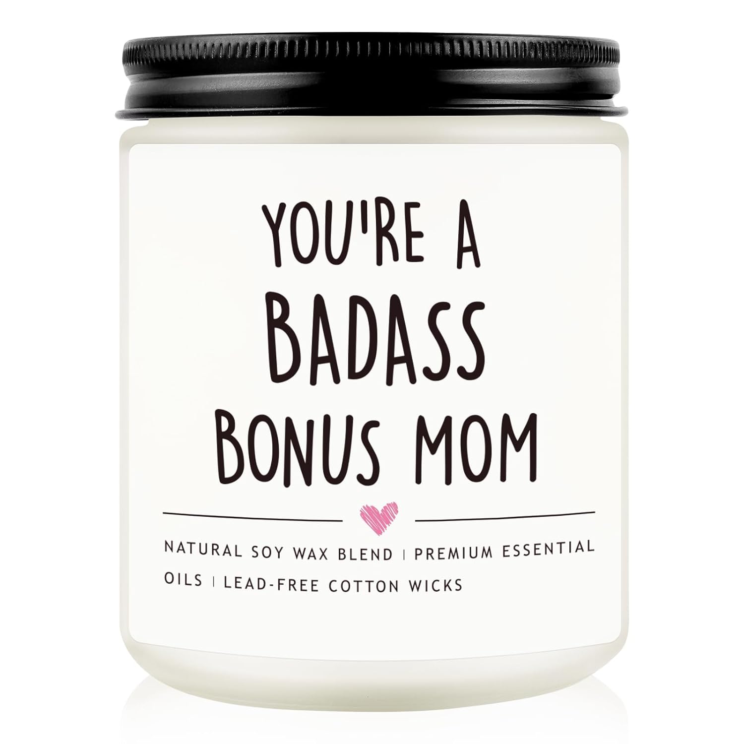 Bonus Mom Gifts From Daughter Son, Mothers Day Gifts For Stepmother, Badass Jar Candle Gift For Stepmom, Birthday Thanksgiving Day Christmas Gift For Stepmom, Adopted Moms, Second Moms