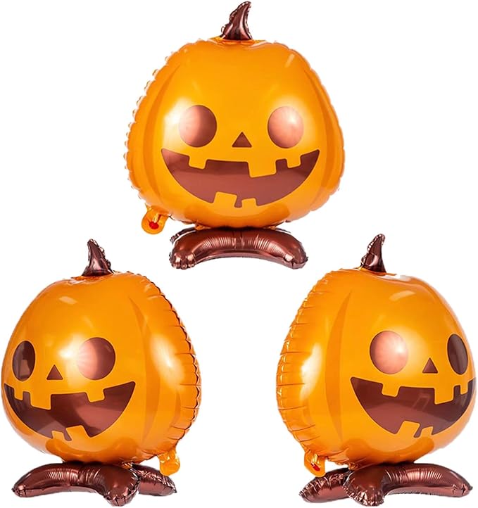 3Pcs Halloween Pumpkin Foil Balloons 21.6 Inch Party Decoration Supplies