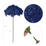 10Pcs Silk Hydrangea Heads With Stems Artificial Flowers For Wedding Party Home Decor (Royal Blue)