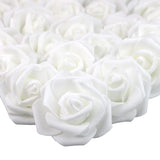 3 X 1.6 X 3 Inches 100Pcs Diy Real Touch 3D Artificial Foam Rose Head Without Stem For Wedding Party Home Decoration (White)