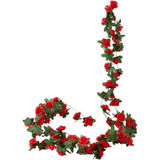 Artificial Peony Flower Garland, Red Silk Hanging Vines, Wedding Arch Wall Backdrop Party Decor