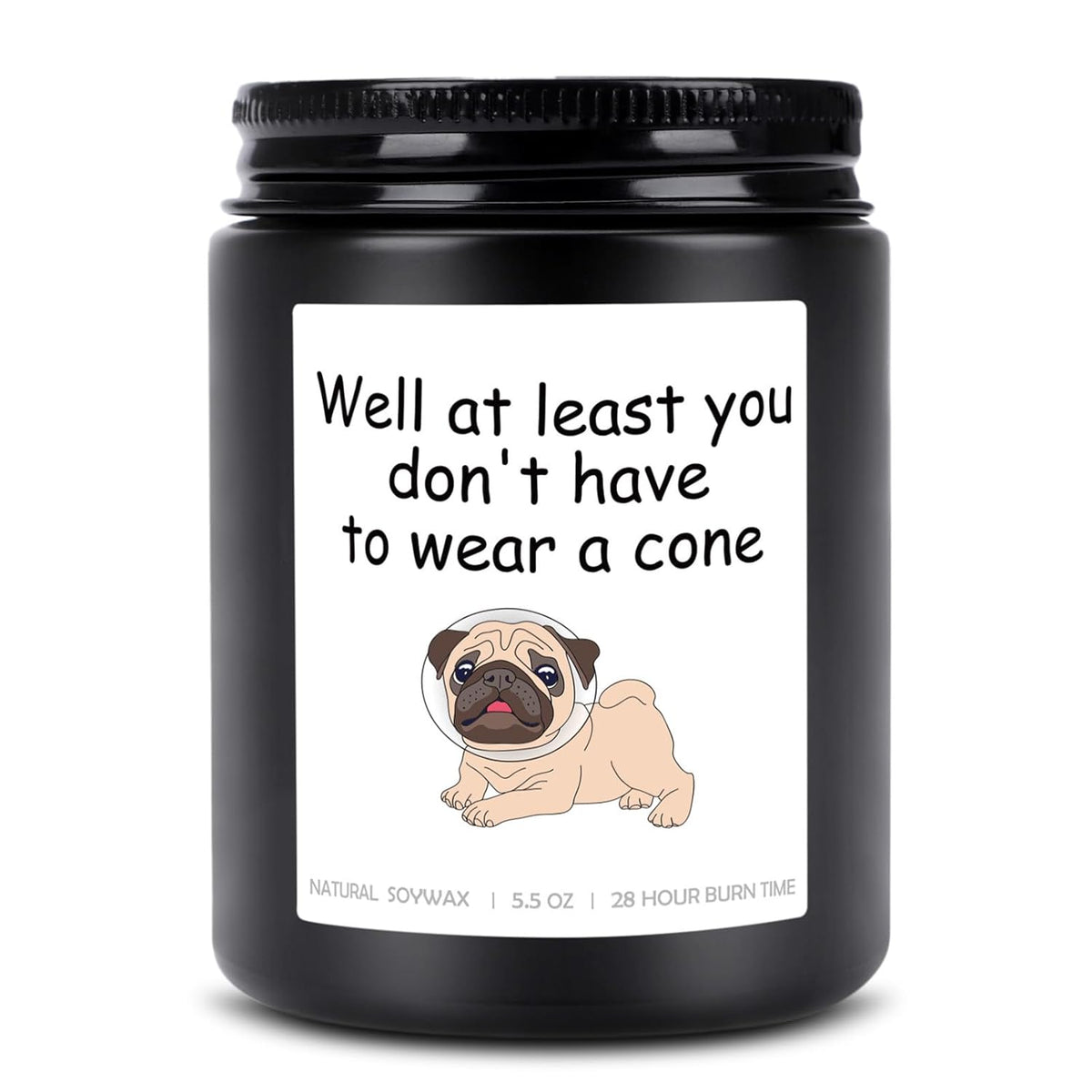 Get Well Candle Gift, Surgery Recovery Gifts, Lavender Scented Candles Gifts For Women After Surgery, Funny Candle Gift For Women Men, At Least You Don'T Have To Wear A Cone - 5.5Oz