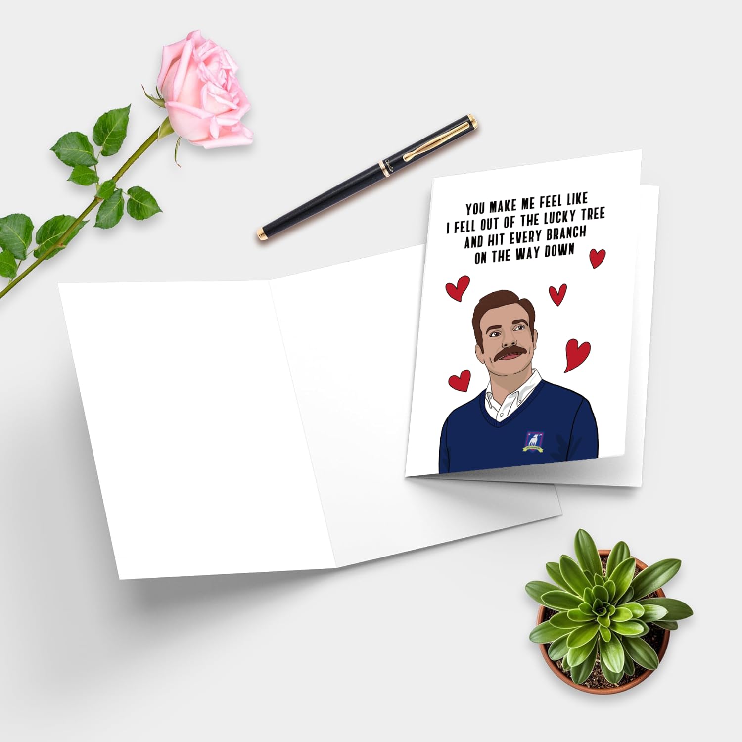 Romantic Valentines Day Card For Couple Partner Women Men, Funny Lucky Tree Anniversary Card, Cute Birthday Cards For Husband Boyfriend Wife Girlfriend, Romantic Humor Love You Cards