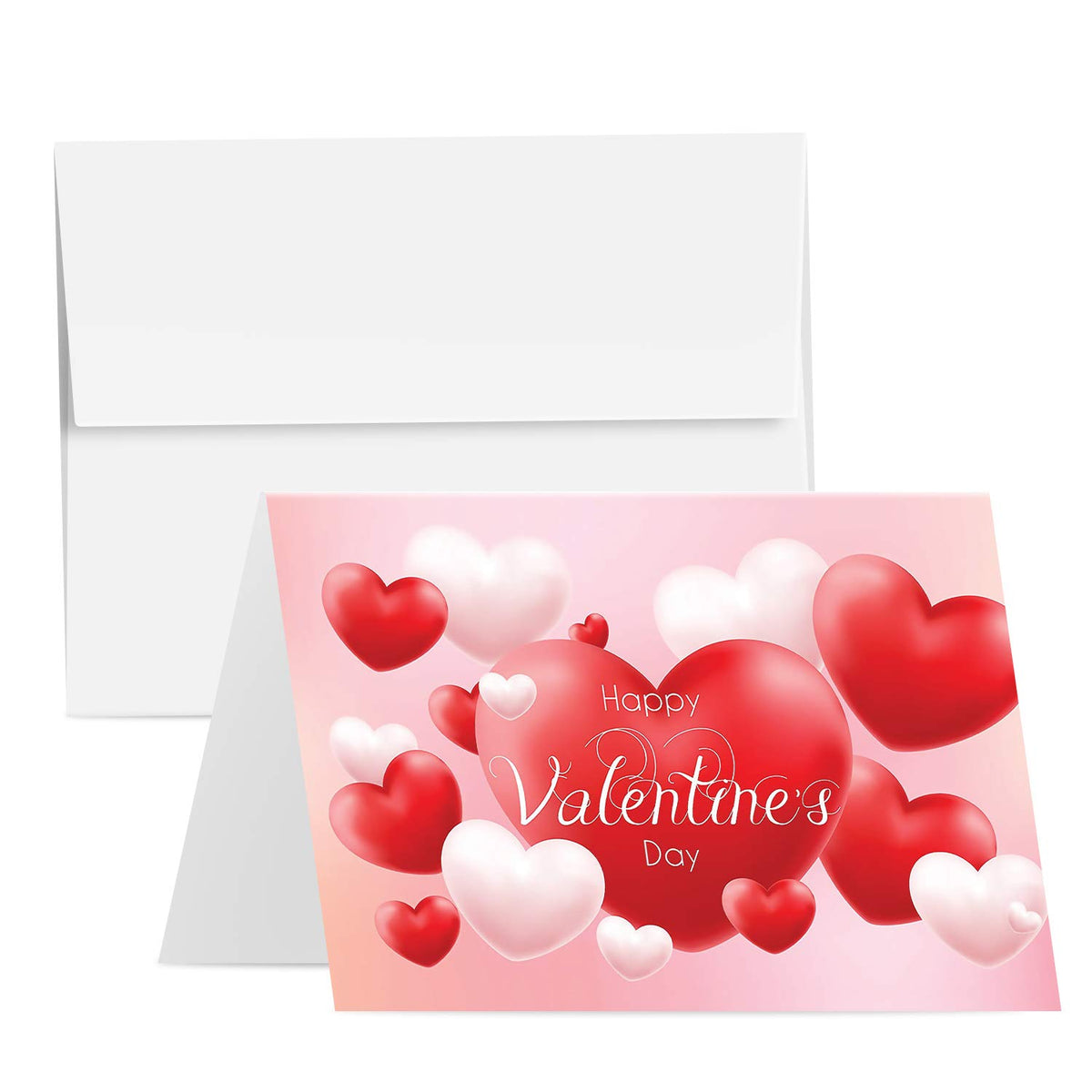 Happy Valentine’S Day Greeting Cards And Envelopes, Beautiful And Romantic Valentines Love Hearts Greetings For Husband, Wife, Boyfriend, Girlfriend | 5" X 7" | 25 Valentine Cards & 25 Envelopes