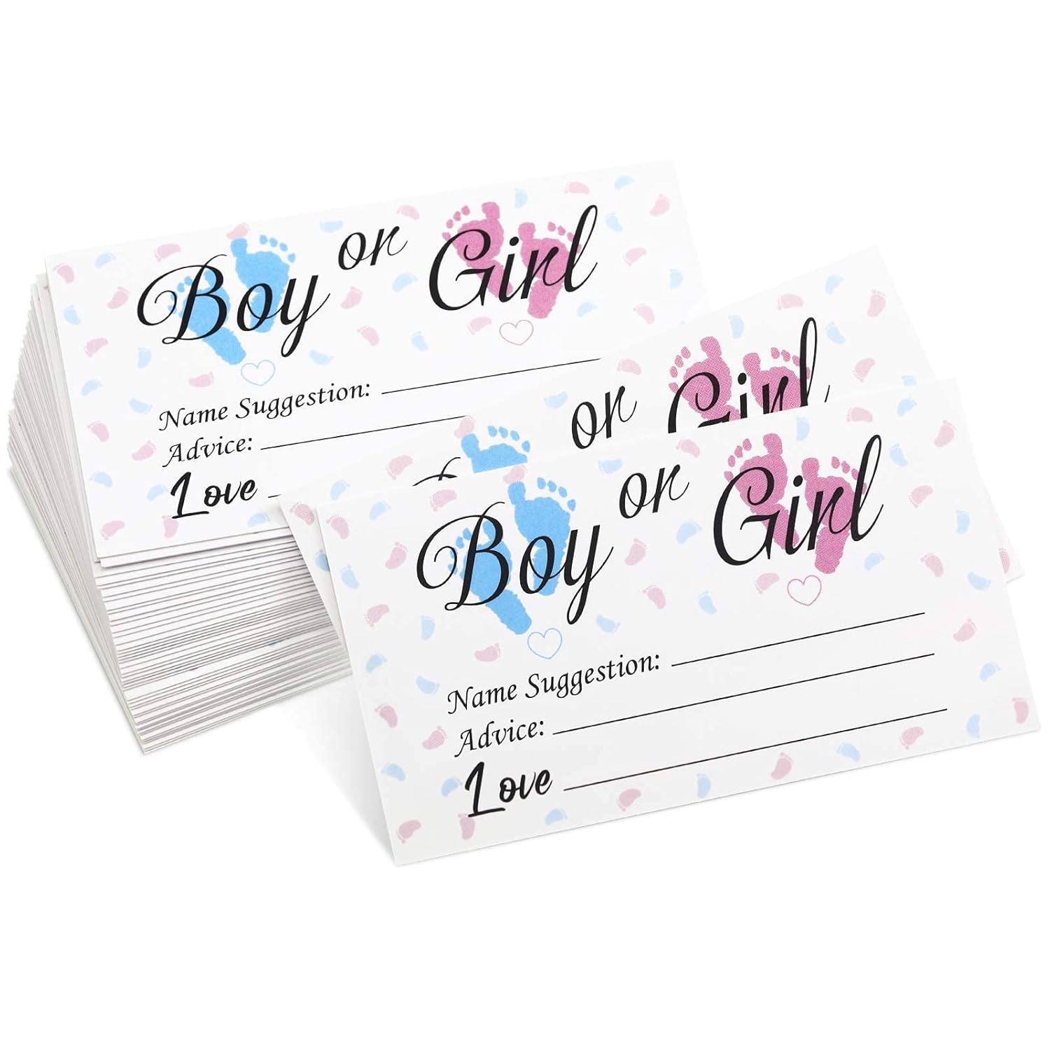 50 Pieces Gender Reveal Party Voting Cards, Boy Or Girl Vote Gender Reveal Game Cards For Baby Shower Party Supplies, Blue And Pink, 3.5 X 2 Inches