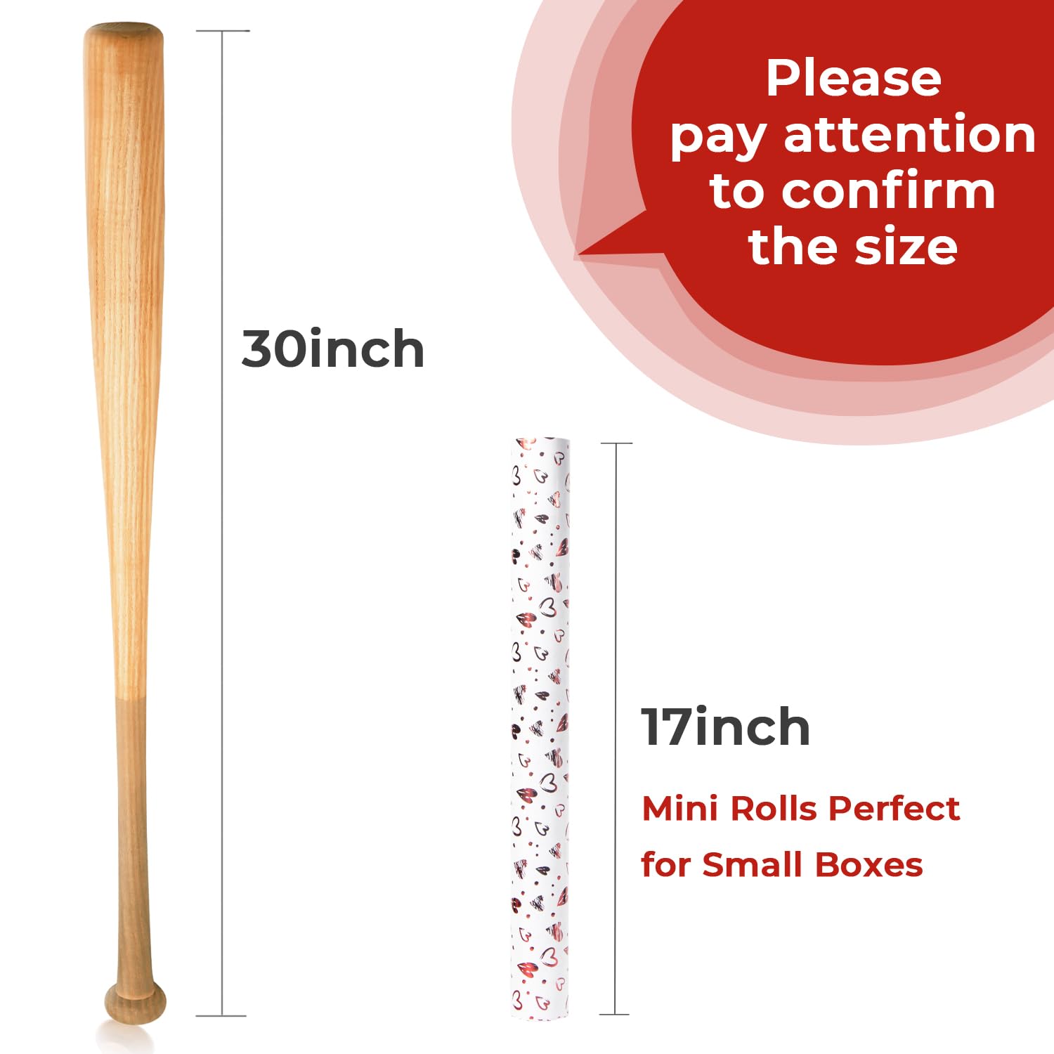 Valentine’S Day Wrapping Paper Red Heart Foil Mini Roll Gift Wrap For Women Girls Mother'S Day Anniversary Birthday Wedding 17 Inch X 33 Feet