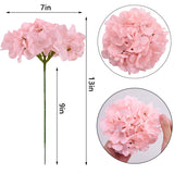 10Pcs Artificial Hydrangea Flowers Blush Heads Fake Hydrangea Silk Flowers For Wedding Centerpieces Bouquets Diy Floral Decor Home Decoration With Stems(Vase Not Included)
