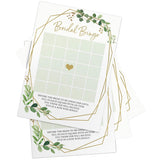 Bridal Shower Games – Bingo Game With Blank Squares To Guess The Bride’S Gifts, Fun Wedding Shower Activity, Botanical Greenery Theme, 50 Guests