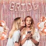 Rose Gold Tinsel Curtain Foil Fringe Party Backdrop 2Pc Bachelorette Decor