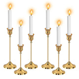 6Pcs Gold Candle Holders, Candlestick Holders Taper Candle Holders For Pillar Candles Sticks Holder Decor Halloween Christmas Decorations Candle Candelabros Para Centros De Mesa (Gold)