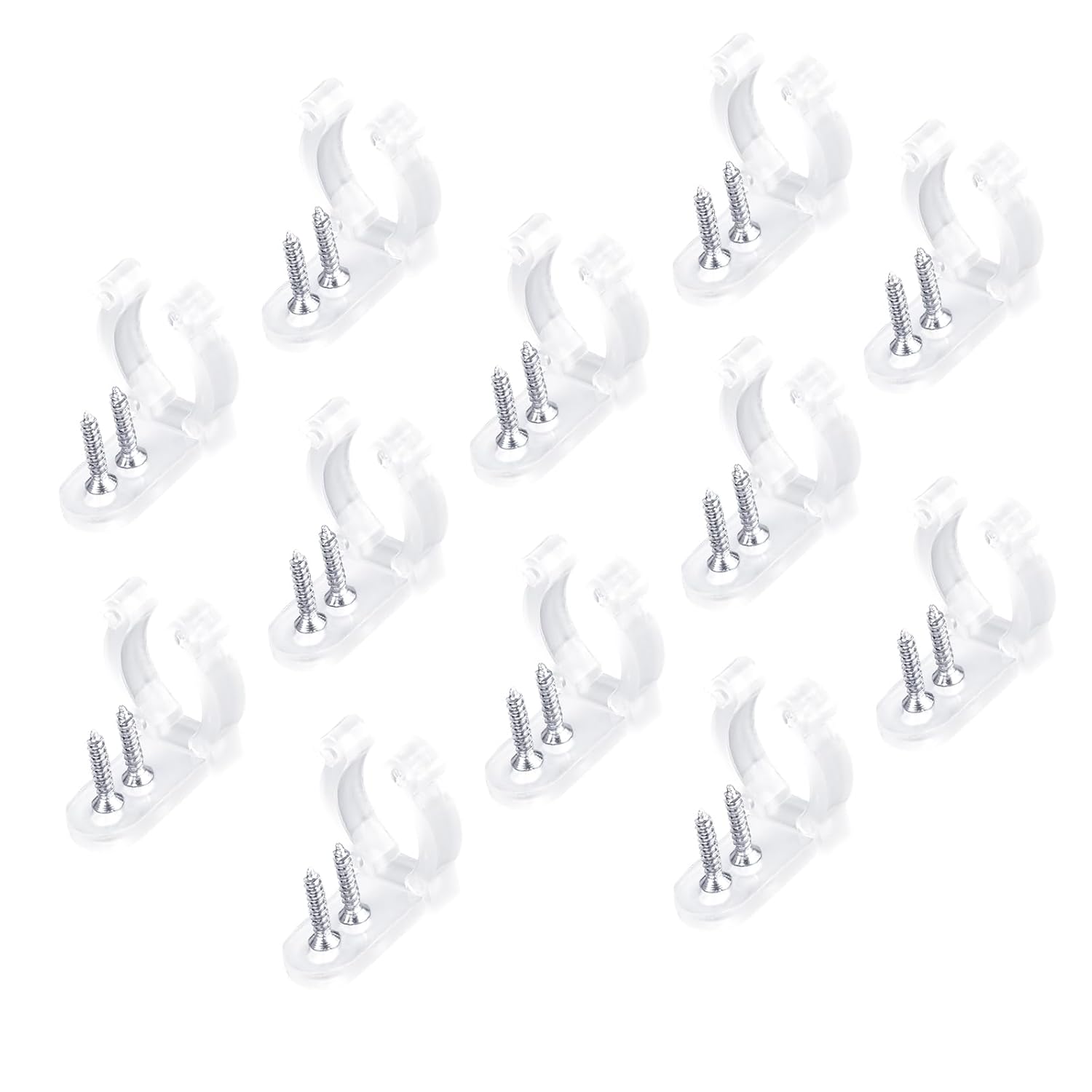 1/2 Inch Led Rope Light Mounting Clips With Screws - High Strength Plastic Light Strip Holders Hangers For Christmas, Weddings, Parties (60, 1/2 Inch)
