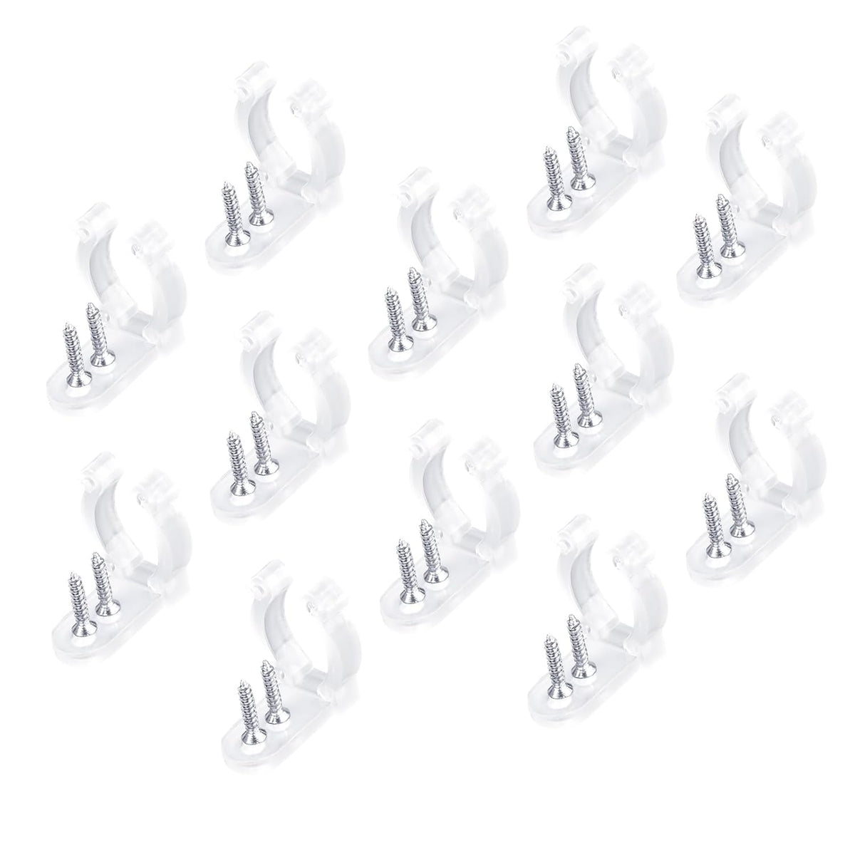 1/2 Inch Led Rope Light Mounting Clips With Screws - High Strength Plastic Light Strip Holders Hangers For Christmas, Weddings, Parties (60, 1/2 Inch)