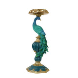 Peacock Pillar Candle Holders,Peacock Christmas Decorations Candlestick,14 Inch