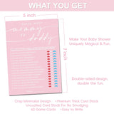 Baby Shower Games For Girl – Set Of 4 Funny Baby Shower Games For 30 Guests, Guess Who Mommy Or Daddy, Price Is Right, Name Face, Guess The Baby Food Fun Baby Shower Game Double-Sided Cards