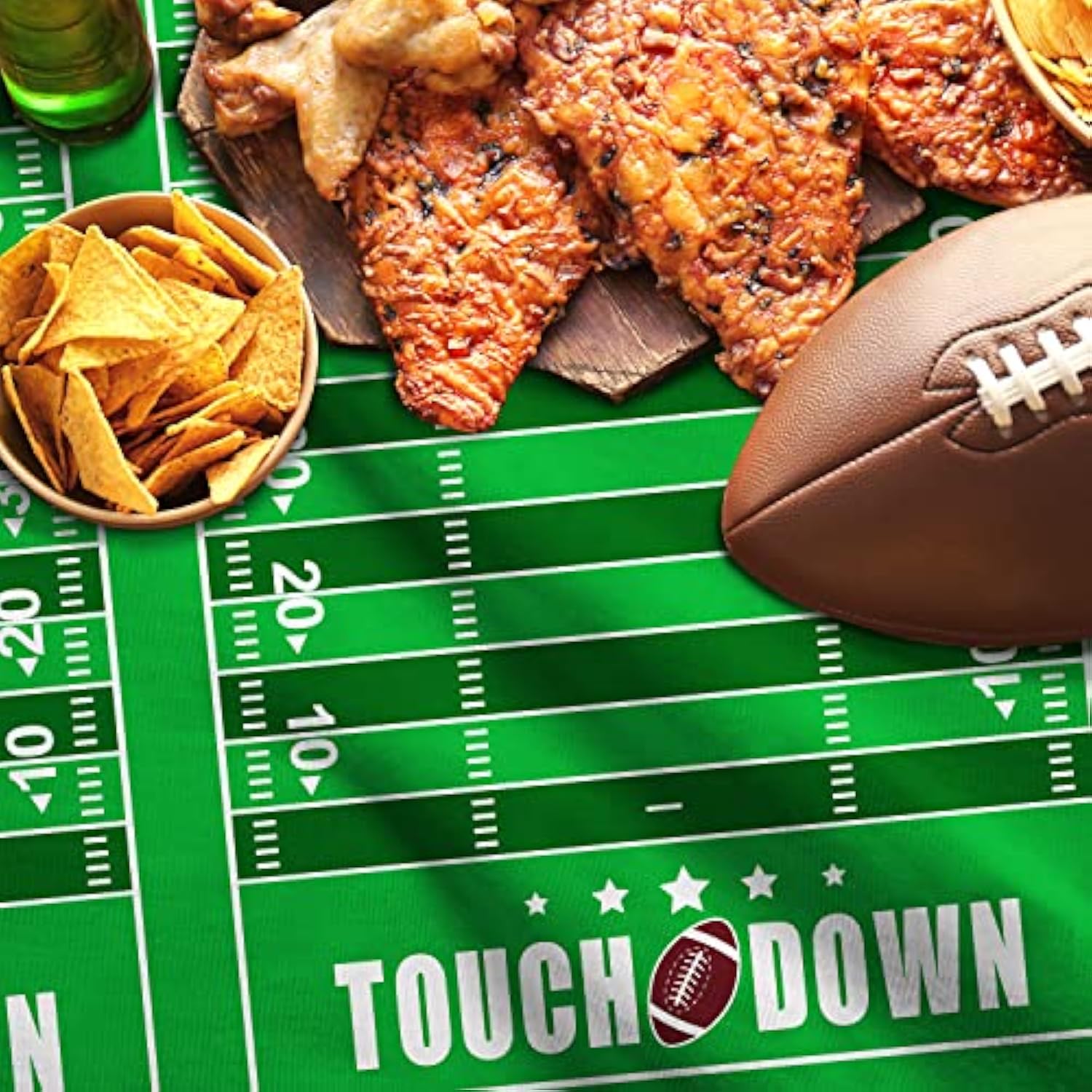 Football Theme Party Disposable Tablecloth Plastic Touchdown Table Cover For Birthday Party Football Tailgate Decoration 1 Pack 54 X 108Inch