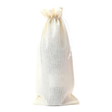 10Pcs Burlap Wine Bags With Drawstring Cream Pouches Jute Wine Bottle Bags For Wedding Party, Birthday, Christmas, Home Storage(6.29 X14.17Inches)