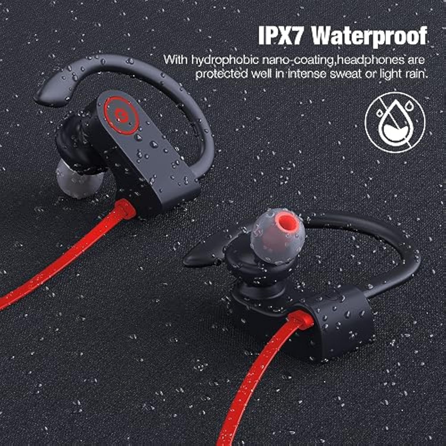 Bluetooth Headphones, Wireless Headphones 16H Playtime Wireless Earbuds With M
