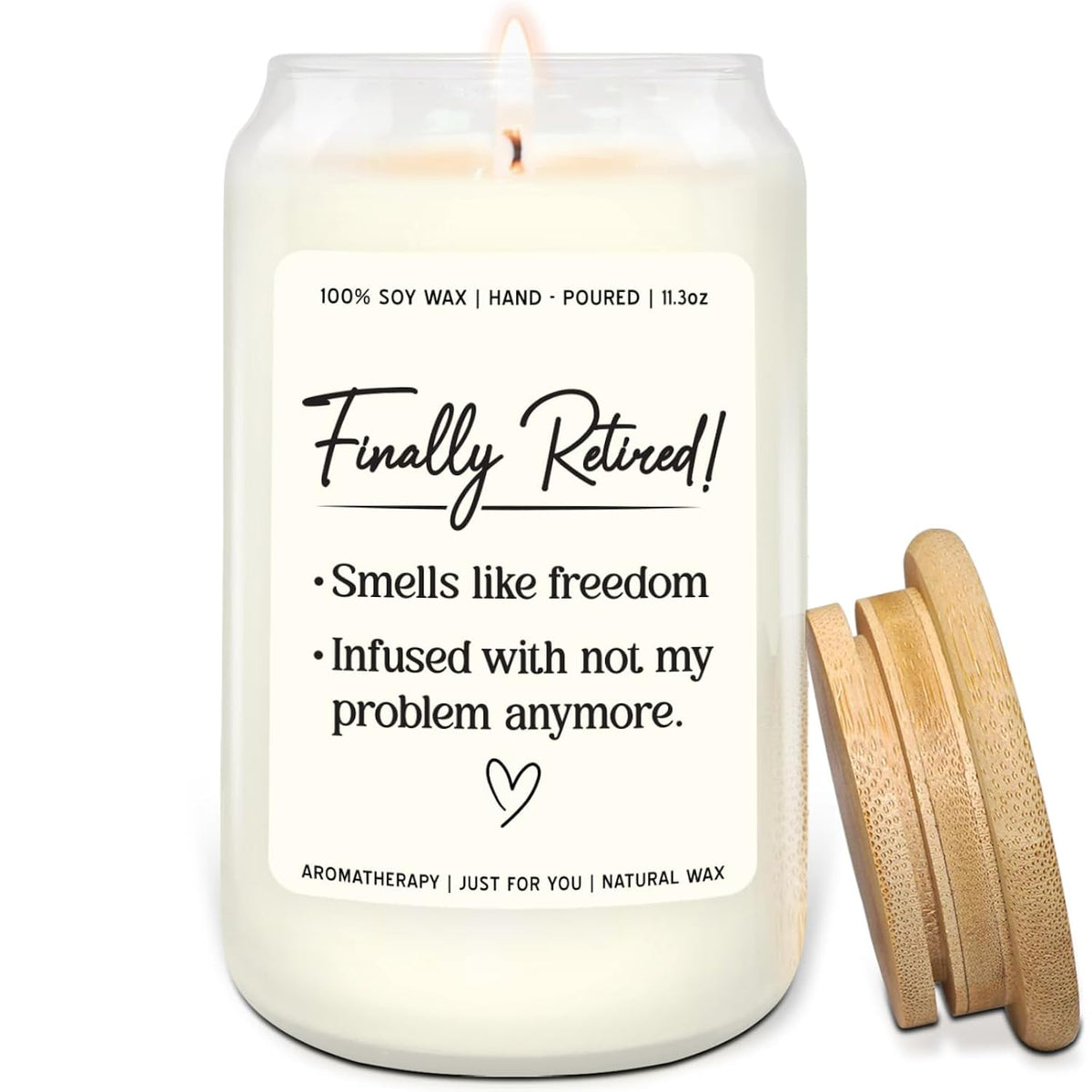 Retirement Candle - Funny Retirement Gift For Woman - Retired Gift Idea For Mom, Nurse, Teacher, Coworker & Friends - Scented Candle