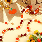 Happy Fall Burlap Banner With 3 Pieces Fall Pom Pom Garland Wool Felt Ball Garland Thanksgiving Decoration For Harvest Time Autumn Theme Party Thanksgiving Supplies