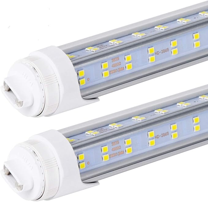 10 Pack 8FT R17D HO LED Tube Lights 100W 14500LM 6000K Cold White V Shaped Fluorescent Replacement