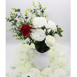 50 Pack Artificial Silk Carnation Picks ?Artificial Flowers Carnation Heads With Stems For Diy Flower Wall Wedding Bouquets Centerpieces Arrangements Decorations (Ivory White)