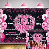 Breast Cancer Awareness Month Banner Backdrop 7x5 Pink Ribbon Awareness Love Breast Background for Women Breast Cancer Faith Hope Awareness Decorations