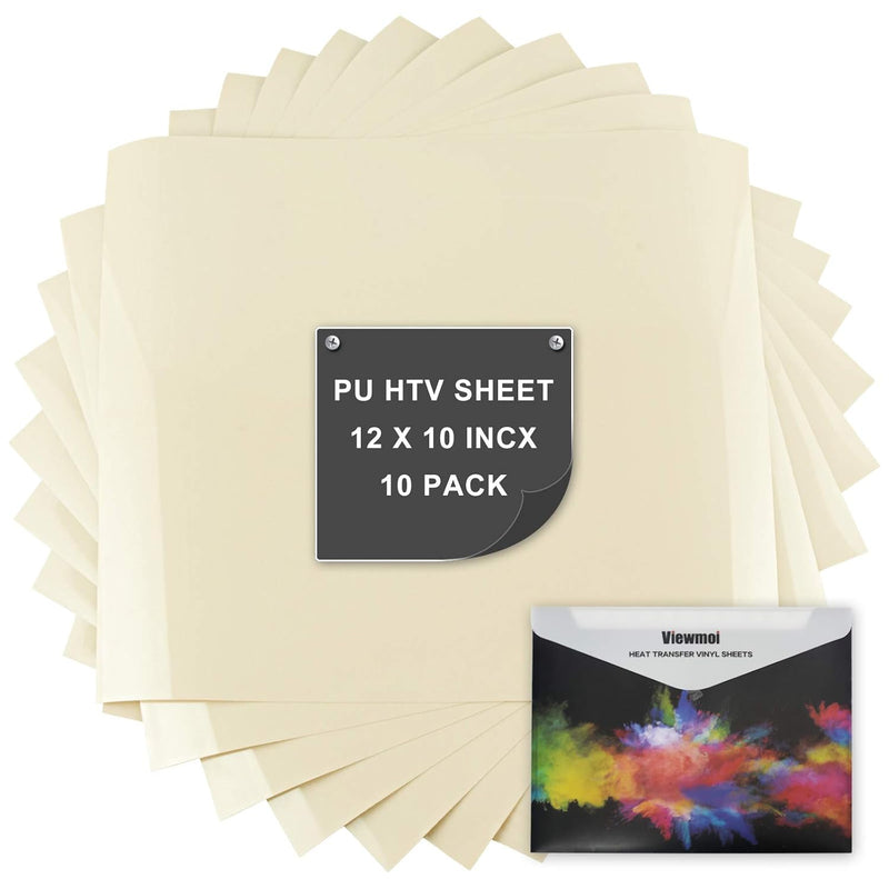 Pu Heat Transfer Vinyl (Htv): 10 Pack 12" X 10" Sheets,Htv Vinyl Pack For T Sh