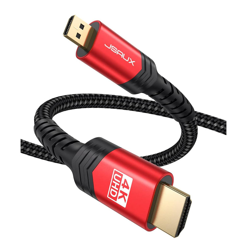 4K Micro Hdmi To Hdmi Cable 10 Ft, Micro Hdmi To Standard Hdmi Cord Braided Su