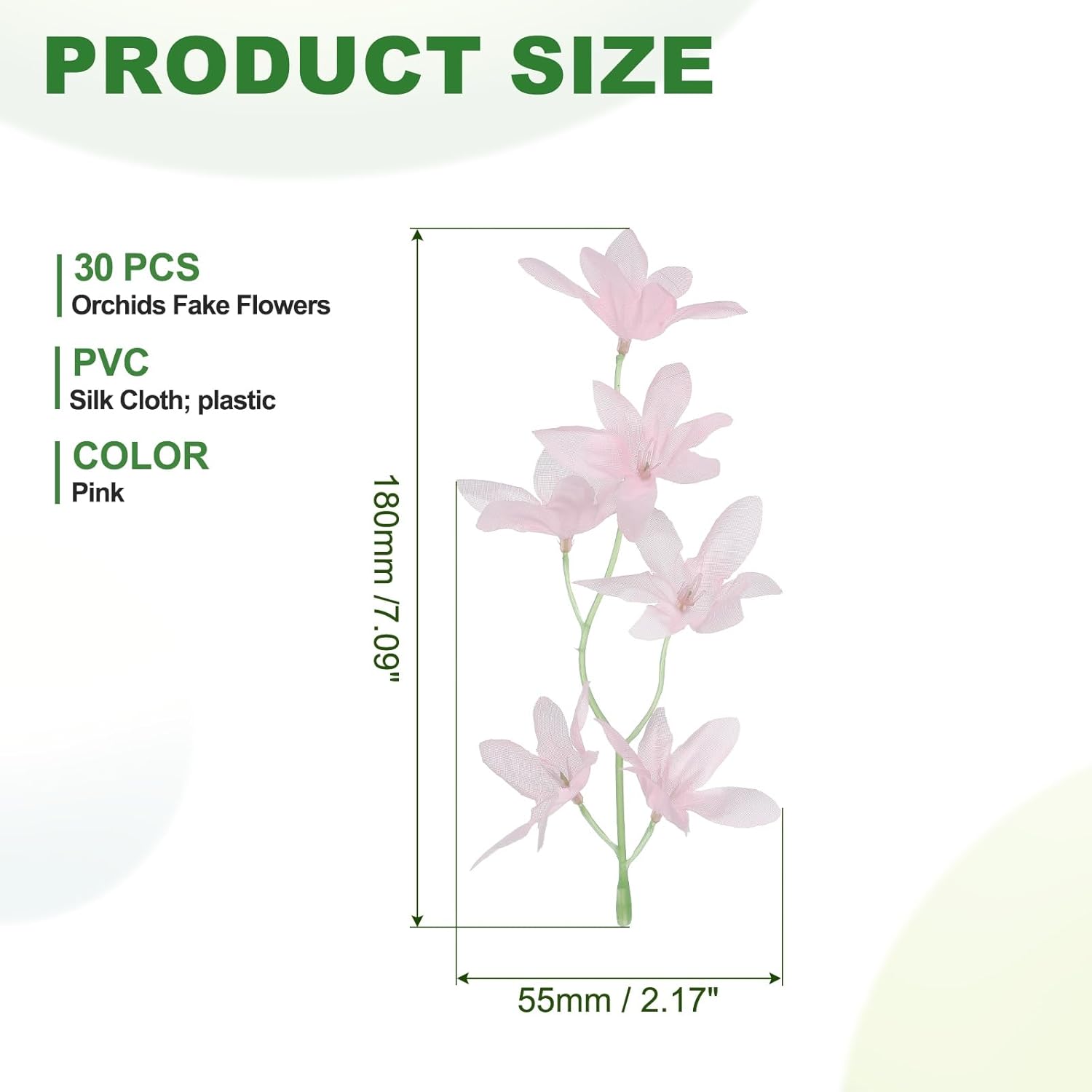 Orchids Fake Flowers, 30 Pcs Artificial Flower Arrangement Hairpin Headdress Wreath For Floating Candles Vase Home Wedding Centerpiece Decorations, Pink