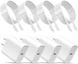 4 Pack USB C Fast Charger with 6FT Cable for iPhone 17 16 15 Pro Max iPad Samsung