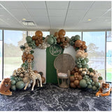 Sage Green Brown Gold Balloons 12 Inch Jungle Safari Baby Shower Woodland Party Decor