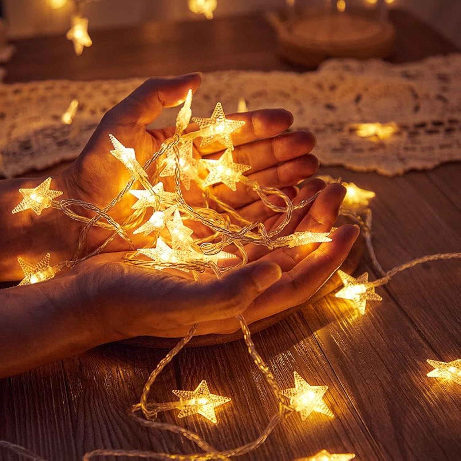 Star String Lights, 10Ft 20 Led Usb Powered Star Fairy String Lights Warm White For Birthday Party Wedding Christmas Hom