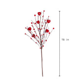 Valentine’S Day Gifts,6 Pcs Artificial Red Berry Flower Stems Heart Shaped Berry Picks For Valentine’S Day,Wedding