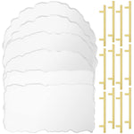 6 Pcs Large Resin Tray Molds And 12 Pcs Gold Handles Set Silicone Irregular Casting Agate Epoxy Tray Molds For Diy Crafts Making Faux Agate Tray Serving Board Home