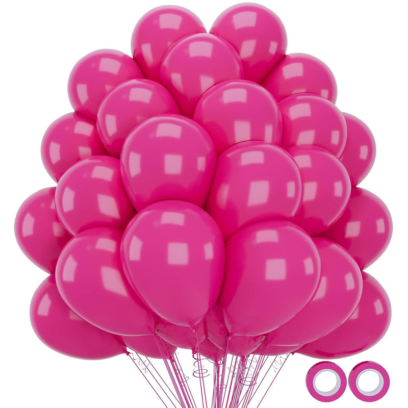 Hot Pink Balloons 12 Inch - 70 Pcs Bright Pink Balloons For Pink Theme