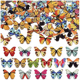 200Pcs Wooden Buttons For Crafts, Diy Wood Butterfly Animal Buttons Fo