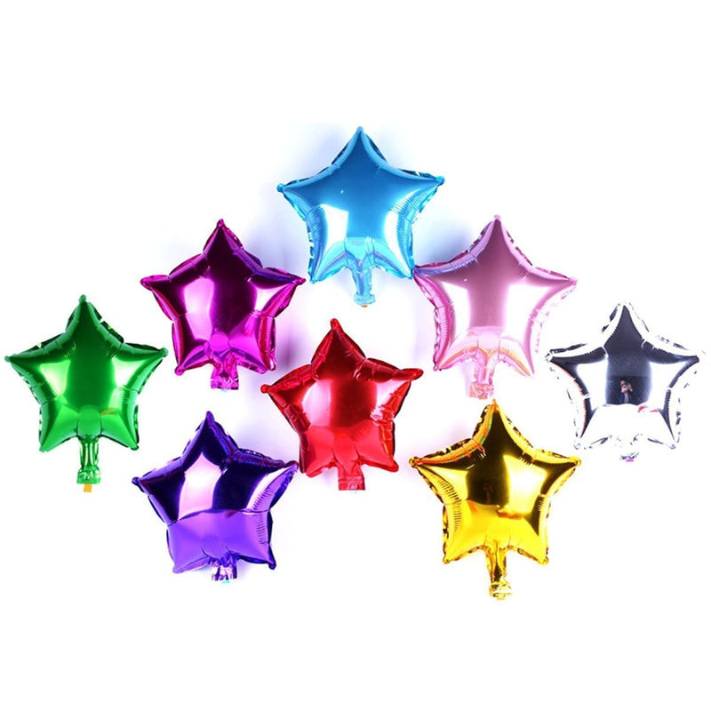 50 Pcs 10 Inch Star Balloons, Foil Balloons Party Mylar Balloon Mixed