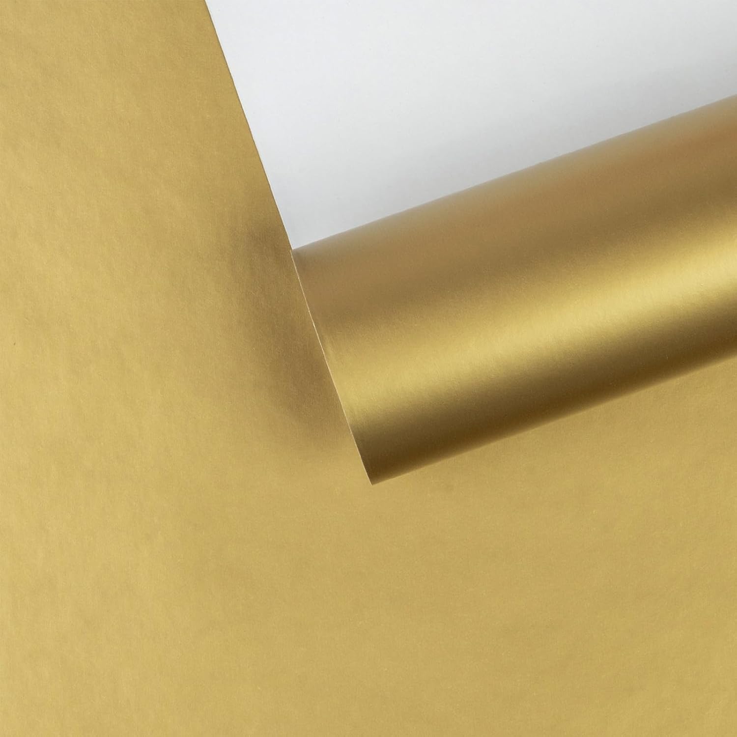 Gold Wrapping Paper Solid Color - Mini Roll - For Wedding, Birthday, Shower, Congrats, And Holiday - 17 Inches X 32.8 Feet