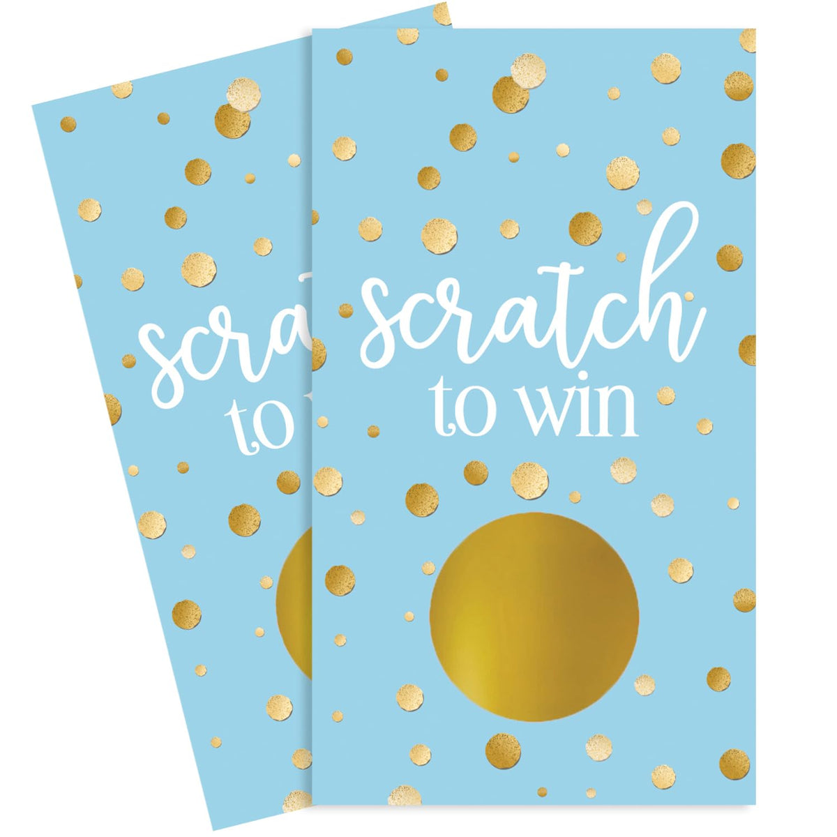 Gold And Blue Scratch Off Game - Bridal Shower, Wedding, Birthday Party, Boy Baby Shower - 28 Cards
