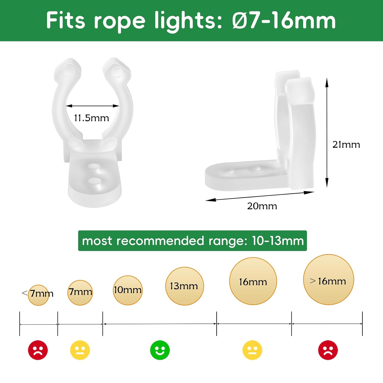 100Pcs 1/2 Inch Led Rope Outdoor Light Mounting Clips For Outside Led Light Hangers With 220Pcs Screws For Wedding Patio Christmas Party, Includes Drill & Ph1 Bit