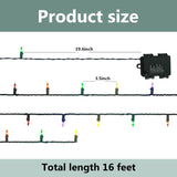 50 16Ft Led Christmas String Lights Outdoor, Battery Operated Lights For Indoor Outside Holiday And Tree Decor, Hanging