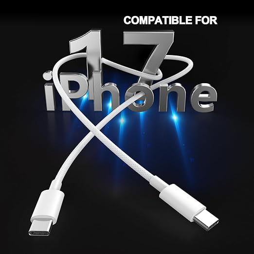 2 Pack Apple MFi Certified 60W USB C to USB C Cable 6FT Woven Fast Charging Cord for iPhone 17 16 15 iPad Galaxy S26 S25