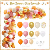 Little Pumpkin Fall Baby Shower Decorations Pumpkin Balloon Arch Kit with Backdrop Decor