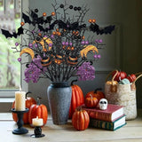 3 Pack Artificial Halloween Floral Picks Purple Orange Black Berry Stems Halloween Tree Branches With Glitter Ball For Halloween Party Flower Arrangement Centerpieces (Black)