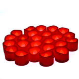 CANDLE CHOICE Battery Operated Flameless Tea Lights Bright Flickering LED Tealight Votive Candles for Wedding Party Table Centerpieces Halloween Christmas Decoration Batteries Included 20 Pack Red
