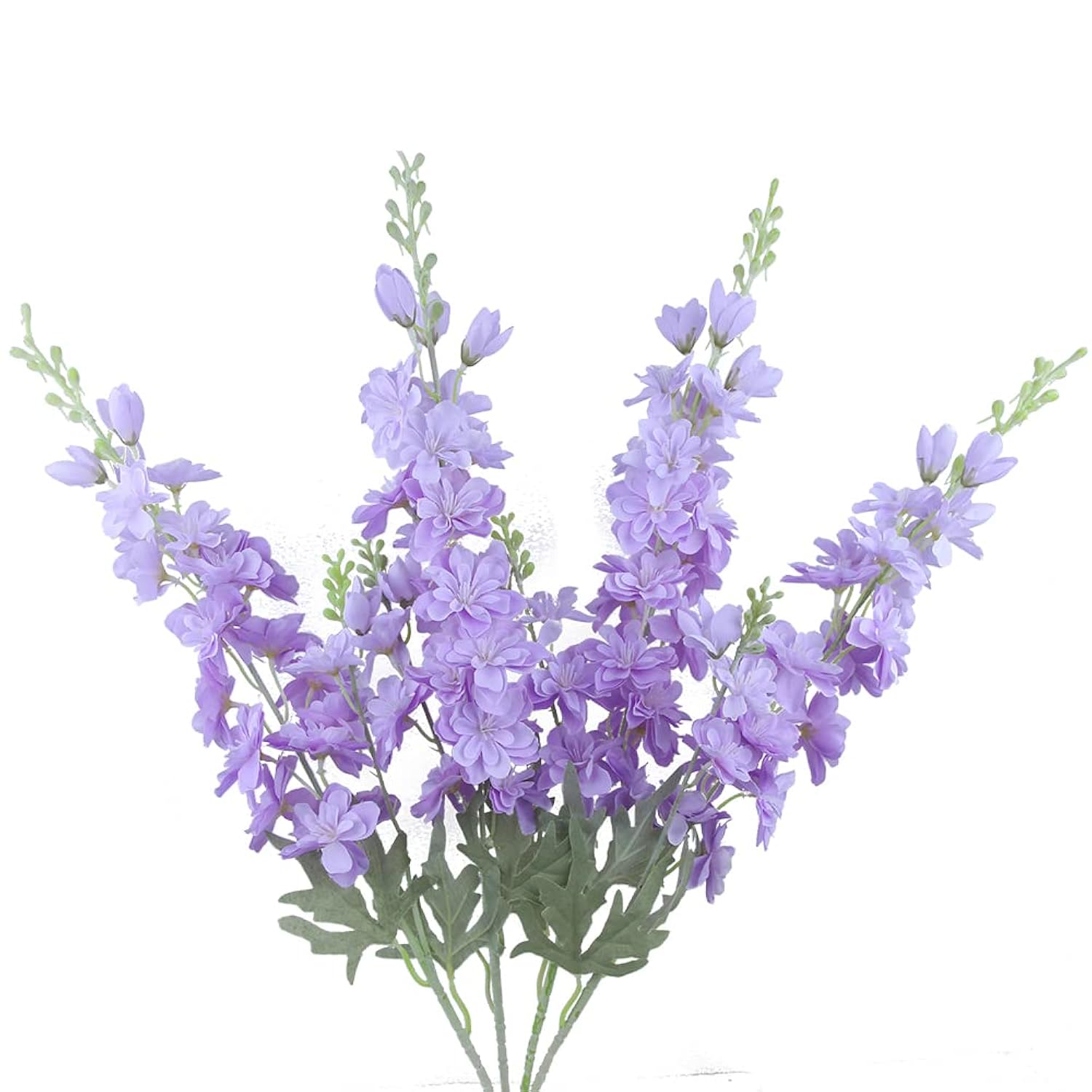 Purple Artificial Delphinium Flowers Silk Larkspur Flowers Faux Snapdragon Long Stem Fake Plant Spray Arrangement For Home Office Garden Wedding Table Vase Decor (Purple)
