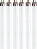 6 Pack F8T5 Fluorescent Light Bulbs 12 Inch 8W Cool White 4100K Under Cabinet Tube Bulbs