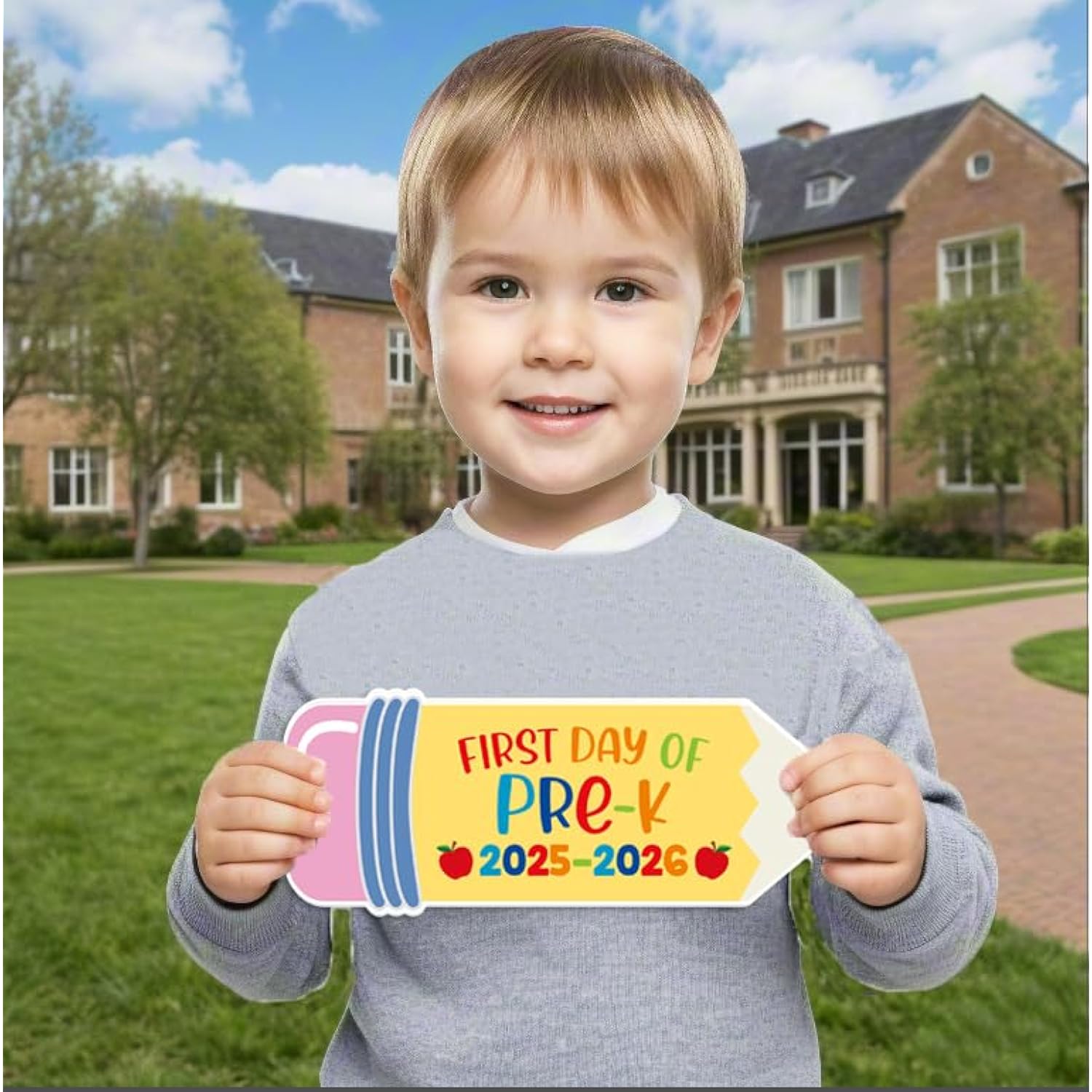 First Day Of Pre K Photo Sign For Pre K Back To School Decorations, Pre K Preschool Back To School Supplies, First Day Of Pre K Preschool Decorations Photo Board Pz-Fd