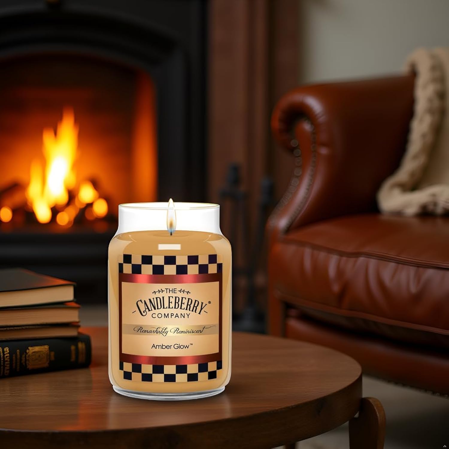 Candleberry Candles Fall And Winter Scents | Strong Fragrances For Home | Hand Poured In The Usa | Highly Scented & Long Lasting | Large Jar (Amber Glow)
